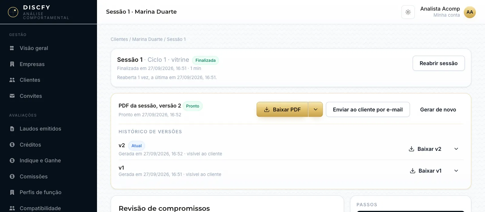 PDF da sessão na versão 2, com o histórico de versões v1 e v2.